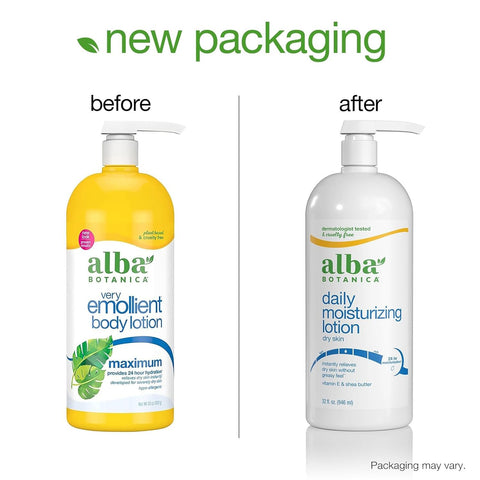 ALBA BOTANICA - Daily Moisturizing Body Lotion, Dry Skin - 32 fl. oz. (946 ml)