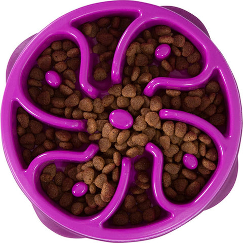 OUTWARD HOUND - Fun Feeder Purple Dog Bowl Small
