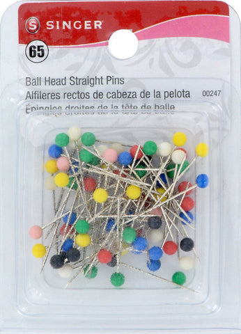 SINGER - Ball Head Straight Pins Size 17 Assorted Colors