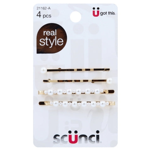 SCUNCI Real Style Pearl Bobby Slides