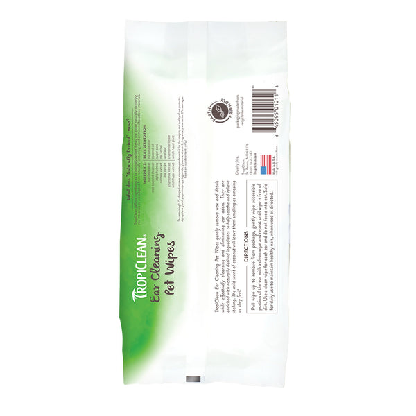 TROPICLEAN - Ear Wipes for Pets - 50 Wipes