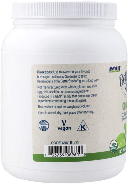 NOW - BetterStevia Organic Extract Powder - 1 lb. (453.6 g)