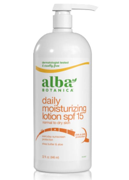 ALBA BOTANICA - Daily Moisturizing Body Lotion SPF 15, Normal to Dry Skin - 32 oz. (907 g)