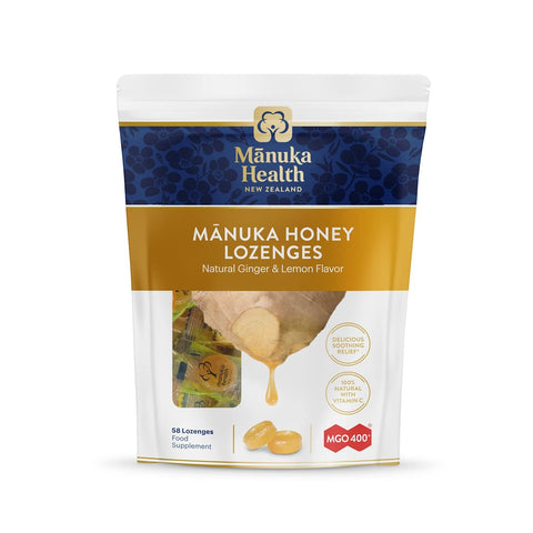 MANUKAGUARD - Manuka Honey Lozenges, Lemon & Ginger - 58 Lozenges