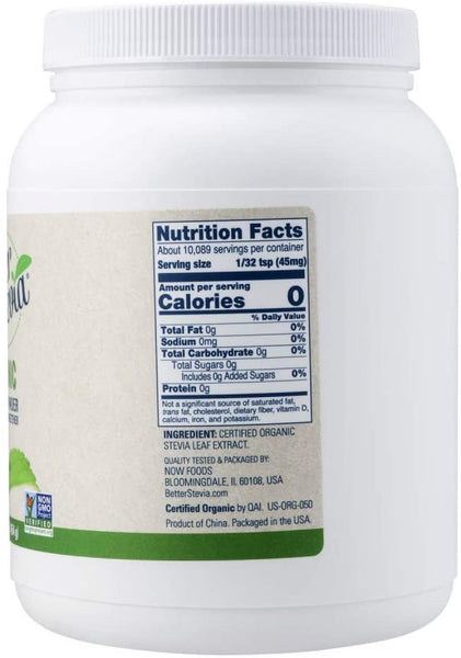 NOW - BetterStevia Organic Extract Powder - 1 lb. (453.6 g)