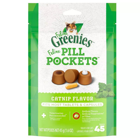 GREENIES - Feline Pill Pockets Catnip Flavor for Tablets & Capsules - 45 Count