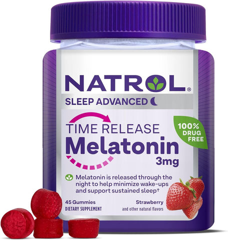 NATROL - Melatonin 3mg Time Release - 45 Gummies