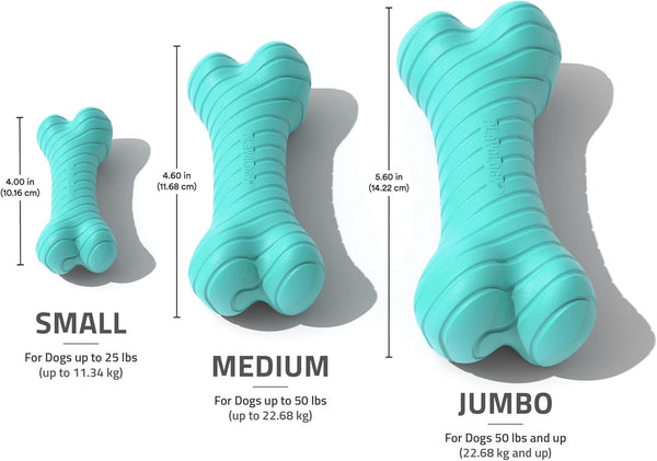 PLAYOLOGY - Dual Layer Bone Chew Toy Peanut Butter Flavored - 1 Medium Bone