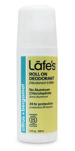 LAFES - Deodorant Roll-On Active, Citrus & Bergamot - 3 fl oz (88 ml)