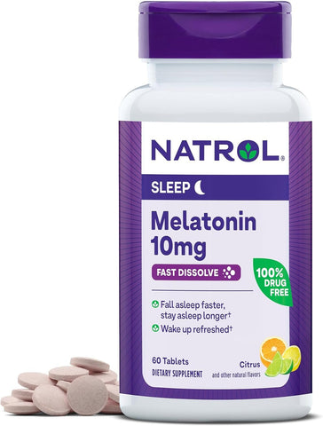 NATROL - Melatonin Fast Dissolve Maximum Strength Citrus 10mg - 60 Tablets