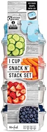 FIT & FRESH - 1 Cup Snack N' Stack Set - 6 Pieces