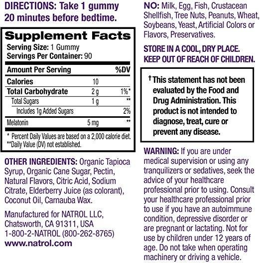 NATROL - Melatonin Gummies 5mg - 90 Count