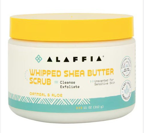 ALAFFIA - Whipped Shea Butter Scrub, Oatmeal & Aloe - 11 oz (312 g)