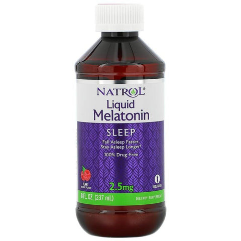 NATROL - Liquid Melatonin 2.5mg Berry - 8 fl. oz. (237 ml)