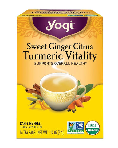 YOGI TEA - Sweet Ginger Citrus Turmeric Vitality Tea - 16 Tea Bags