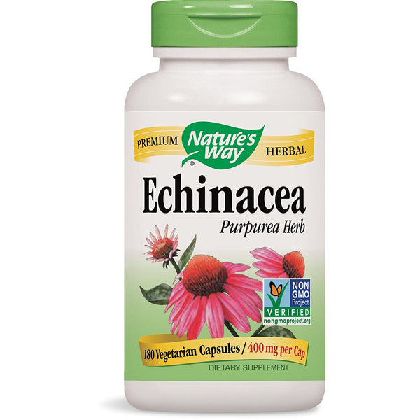 NATURES WAY Echinacea Purpurea Herb 400 mg. 180 Vegetarian Capsule