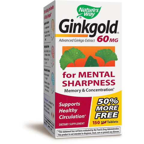 NATURES WAY - Ginkgold 60 mg for Mental Sharpness