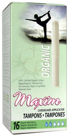 Maxim Hygiene Products Organic Cotton Cardboard Applicator Tampons