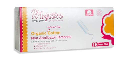 Maxim Hygiene Products Organic Cotton Non Applicator Tampons Super Plus