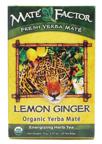 The Mate Factor Organic Lemon Ginger Yerba Mate Tea Bags