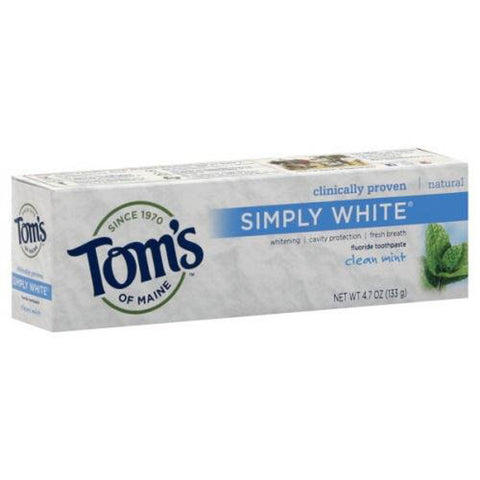 Toms Of Maine Simply White Fluoride Toothpaste Clear Mint