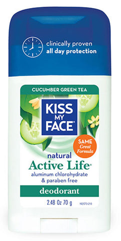 Kiss My Face Active Life Stick Cucumber Green Tea Deodorant