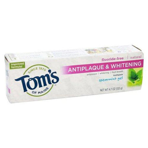 Toms Of Maine Antiplaque plus Whitening Gel Toothpaste Spearmint