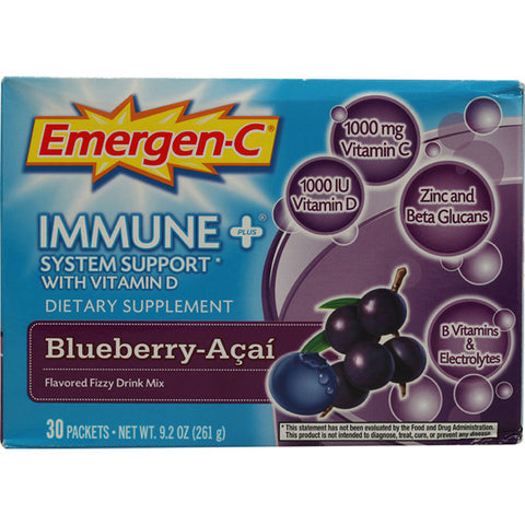 Alacer Corp - Emergen-C Immune+ System Support w Blueberry/Acai - 30 Packets