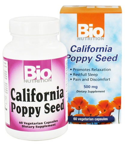 BIO NUTRITION - California Poppy Seed 500 mg - 60 Vegetarian Capsules