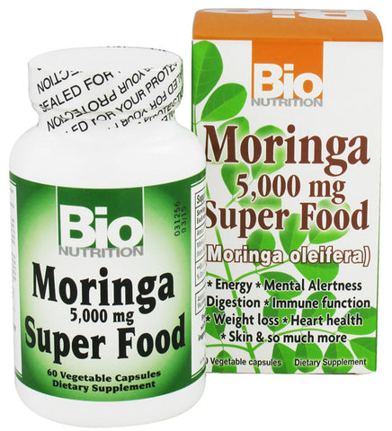 BIO NUTRITION - Moringa 5000 mg Super Food - 60 Vegetarian Capsules
