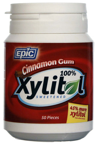 Epic Dental Xylitol Sweetened Gum, Cinnamon