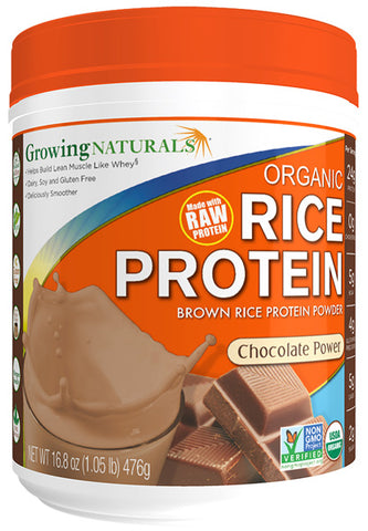 Growing Naturals -  Rice Protein Isolate Powder, Chocolate Power