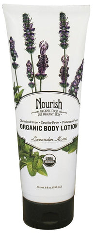 Nourish -  Organic Body Lotion Lavender Mint -- 8 Fl Oz ( Multi-Pack)
