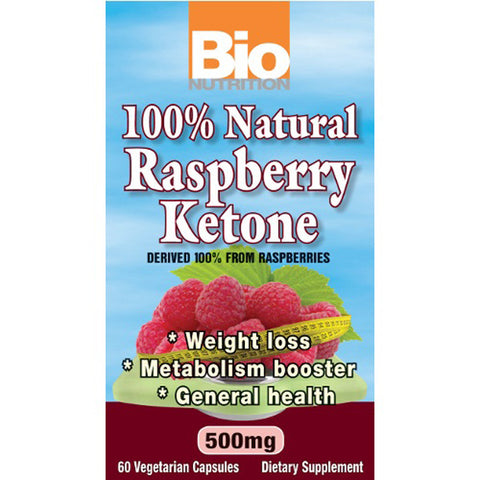 Bio Nutrition - 100% Natural Raspberry Ketones - 60 Vegetarian Capsules
