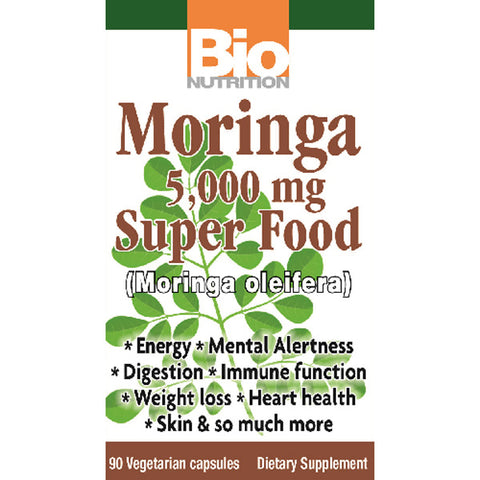 Bio Nutrition - Moringa Super Food 5000 Mg - 90 Vegetarian Capsules