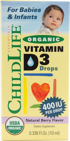 ChildLife Essentials - Organic Vitamin D3 Drops Berry 400 IU - 0.338 fl. oz. (10 ml)