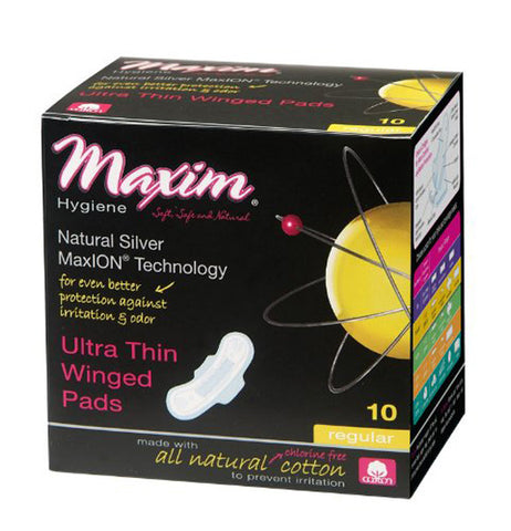 Maxim Hygiene - Maxion Natural Ultra Thin Winged Pad Regular - 10 Pads