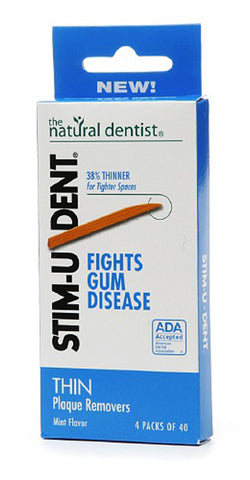 Natural Dentist - Stim-U-Dent Plaque Removers Thin Mint Flavor  - 6 x 4 Packs