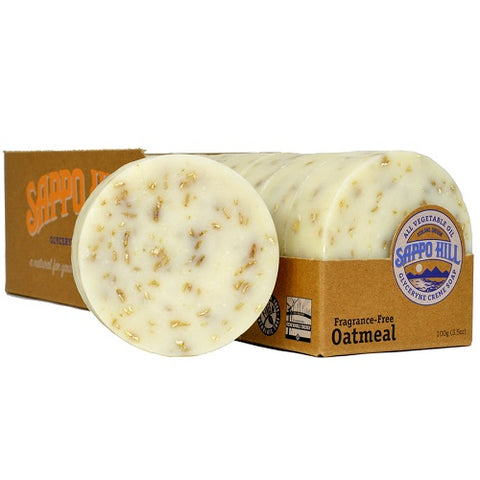 Sappo Hill - Natural Oatmeal Glycerine Soap Fragrance Free - 12 x 3.5 oz. Bars