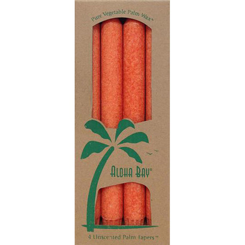ALOHA BAY - Palm Tapers 9" Unscented Candles Burnt Orange