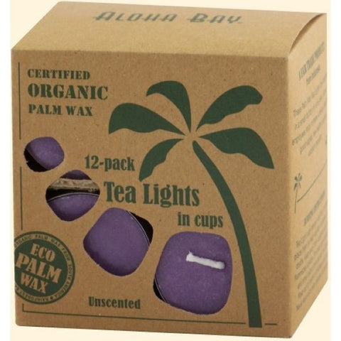 ALOHA BAY - Palm Wax Unscented Tea Lights Violet