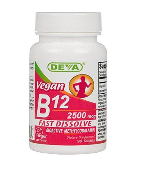 DEVA - Vegan Fast Dissolve Vitamin B-12, 2500 mcg - 90 Tablets
