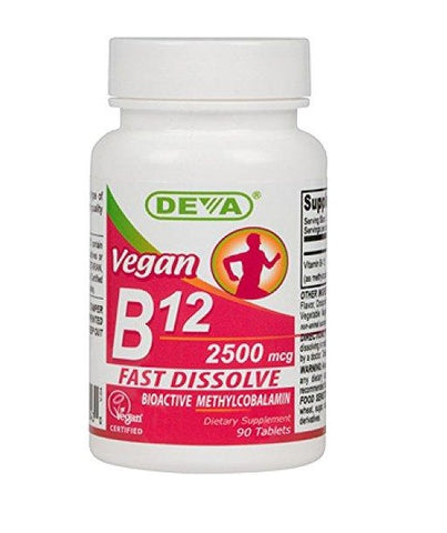 DEVA - Vegan Fast Dissolve Vitamin B-12, 2500 mcg - 90 Tablets