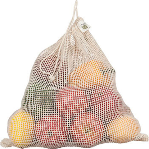ECO-BAGS - Organic Cotton Net Drawstring Bag Large