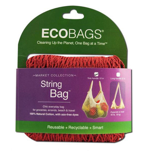 ECO-BAGS - Natural Cotton String Bag Tote Handle Chili