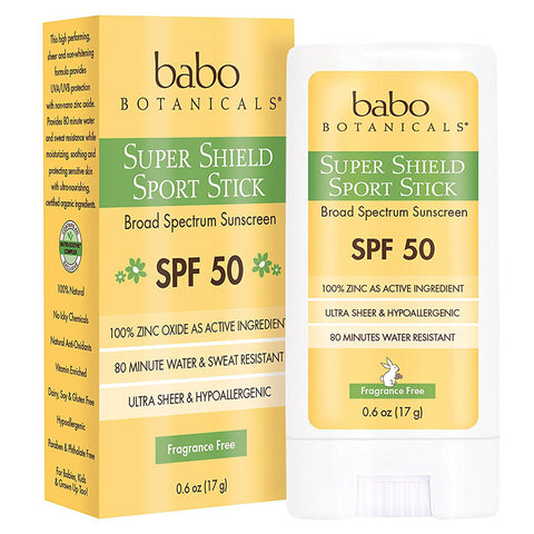 BABO - Super Shield SPF 50 Natural Sport Stick Fragrance Free Sunscreen
