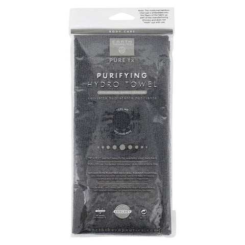 EARTH THERAPEUTICS - Purifying Exfoliating Hydro Towel Black with Charcoal