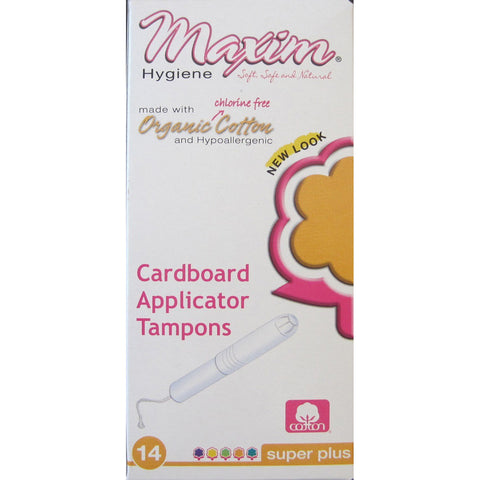 MAXIM - Super Plus Organic Cotton Tampon with Applicator