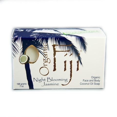 ORGANIC FIJI - Organic Face and Body Coconut Oil Soap Bar, Night Blooming Jasmine