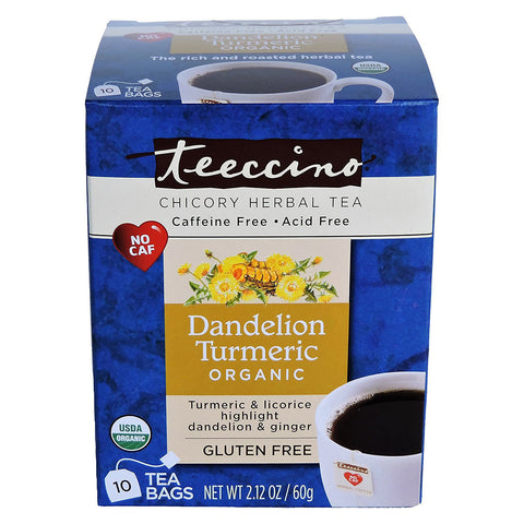 TEECCINO - Organic Dandelion Turmeric Herbal Tea Bags